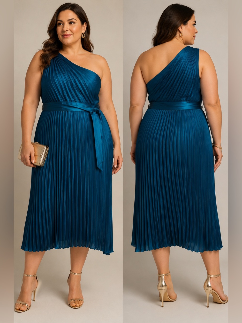 Theory One-Shoulder Pleated Dress – Size 14 – New With Tags